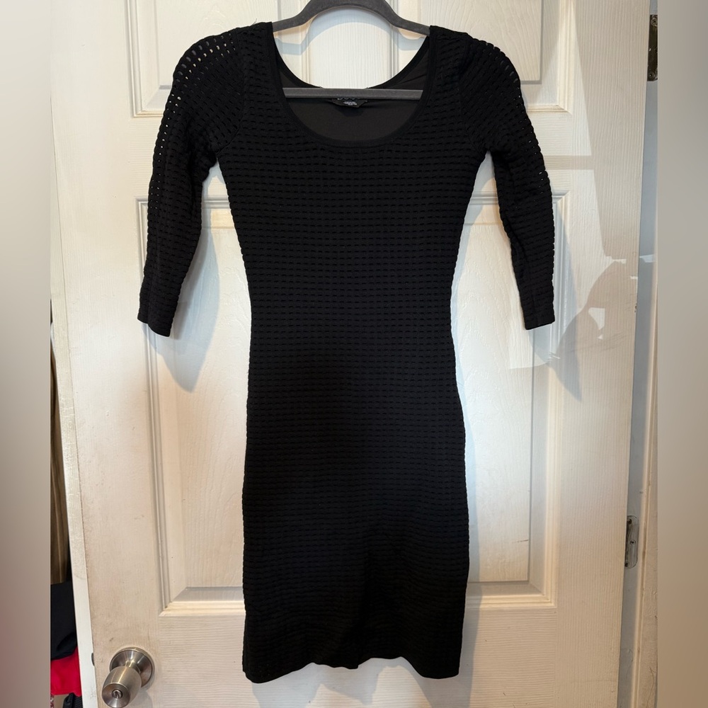 Bebe little black dress with slit cutouts xs